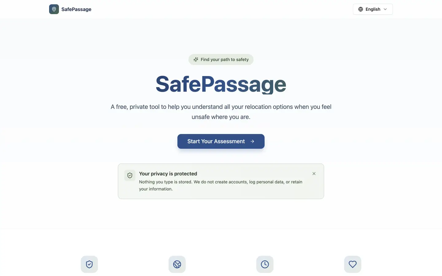 SafePassage on a desktop screen